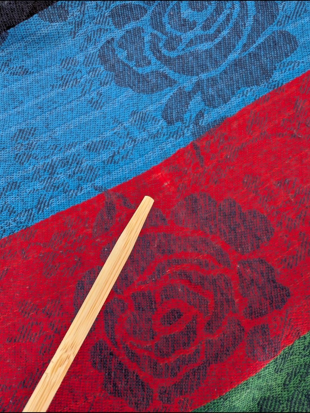 Woven Floral Shawl Multicolor Rose Jacquard Pattern Fringe Edges Oversize Scarf - Picture 7 of 7